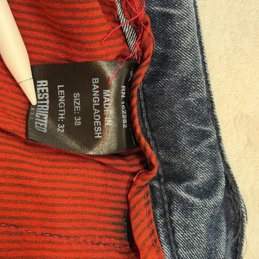 Restricted To All Slim Fit Jeans Mens 38x32 Blue Good Dark Wash Denim‎ Pants